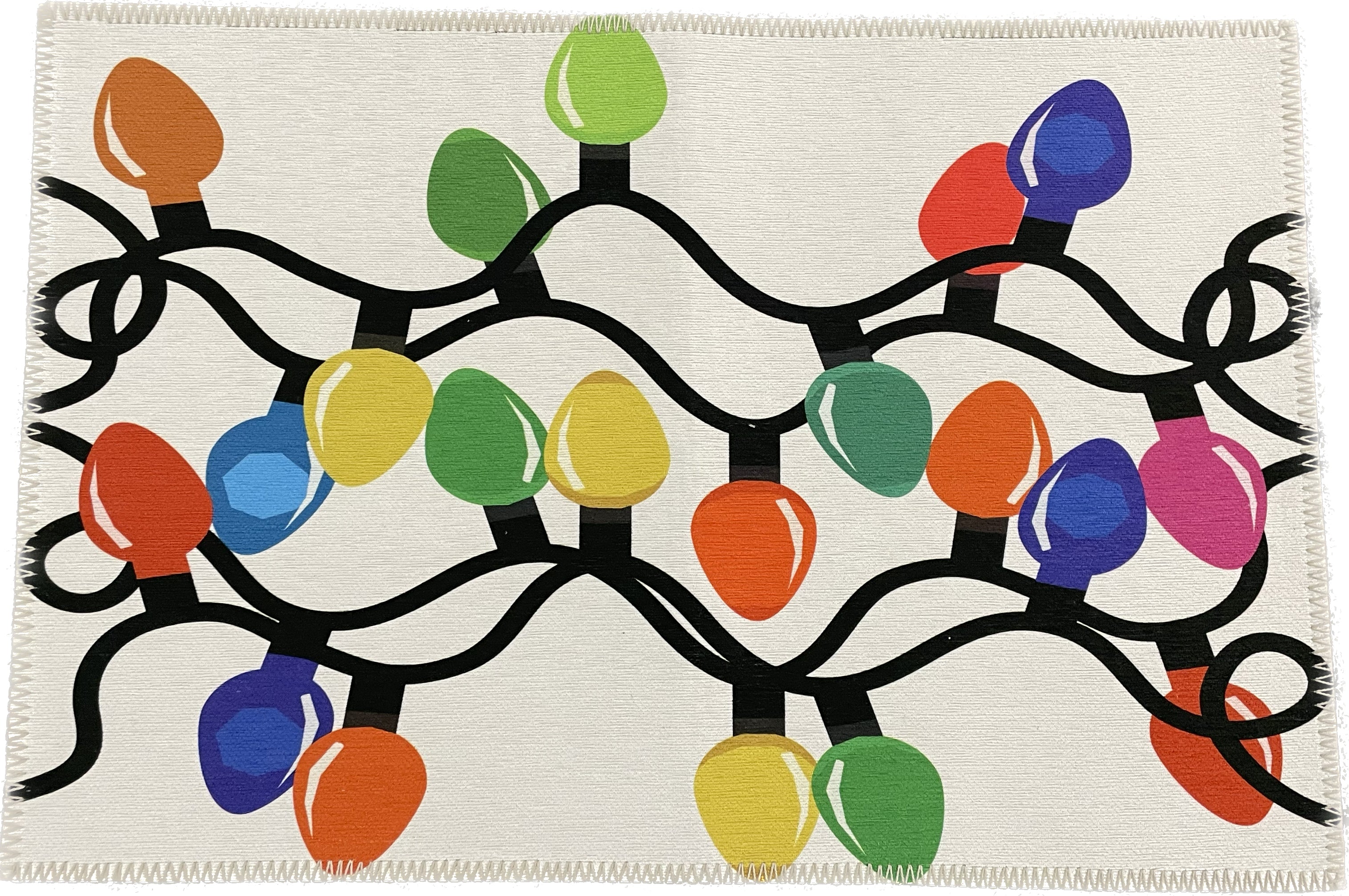 Christmas Tangle Primaries Chenille Washables Rug