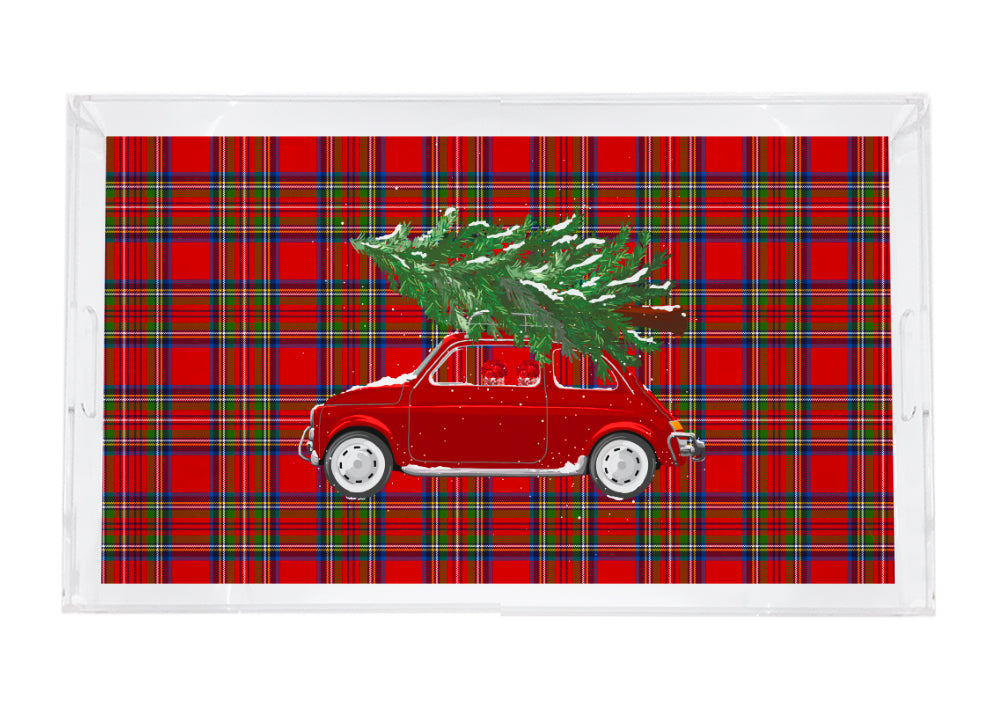 Xmas Tree Plaid Vanity Tray