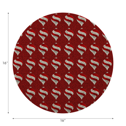 Lot de 4 sets de table ronds en galets rouges de 40 cm, décoration de Noël