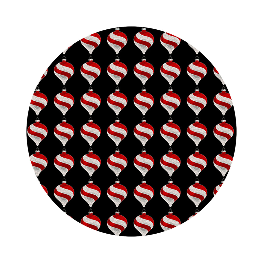 Xmas Ornament Black 16&quot; Round Pebble Placemat Set of 4 - nicolettemayer.com