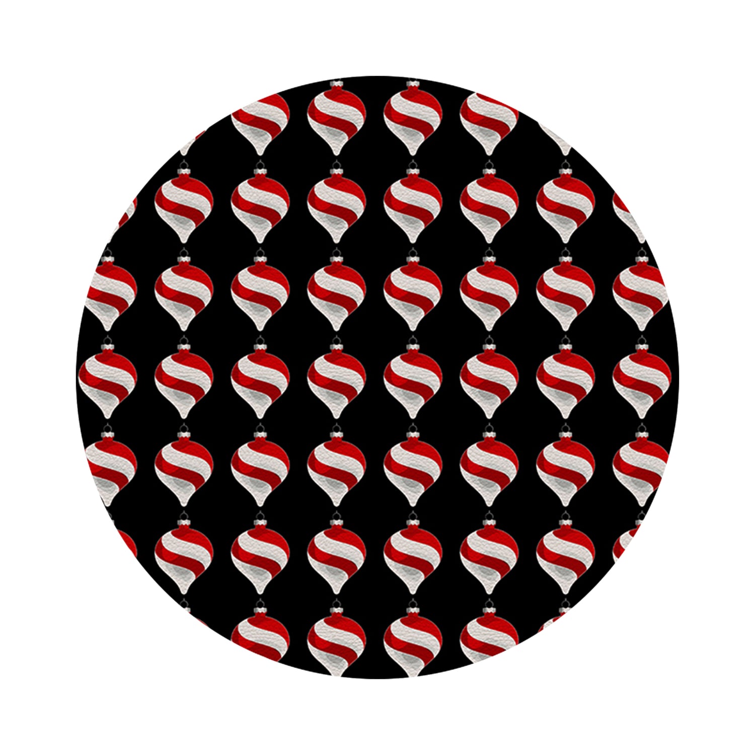 Xmas Ornament Black 16&quot; Round Pebble Placemats, Set of 4 - nicolettemayer.com
