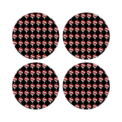 Xmas Ornament Black 16&quot; Round Pebble Placemats, Set of 4 - nicolettemayer.com
