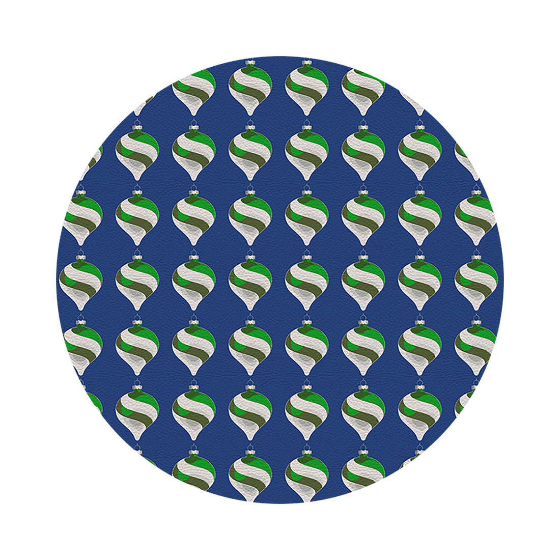 Xmas Ornament Blue 16&quot; Round Pebble Placemat Set of 4 - nicolettemayer.com