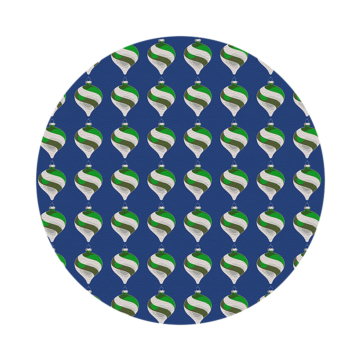 Xmas Ornament Blue 16&quot; Round Pebble Placemats, Set of 4 - nicolettemayer.com
