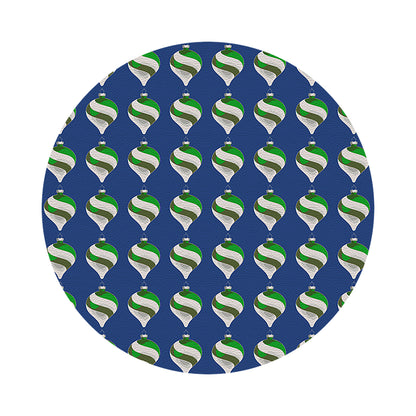 Xmas Ornament Blue 16&quot; Round Pebble Placemats, Set of 4 - nicolettemayer.com
