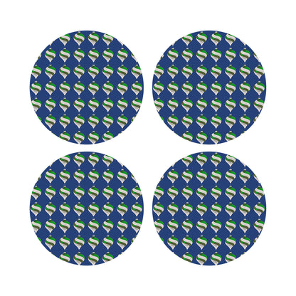Xmas Ornament Blue 16&quot; Round Pebble Placemats, Set of 4 - nicolettemayer.com
