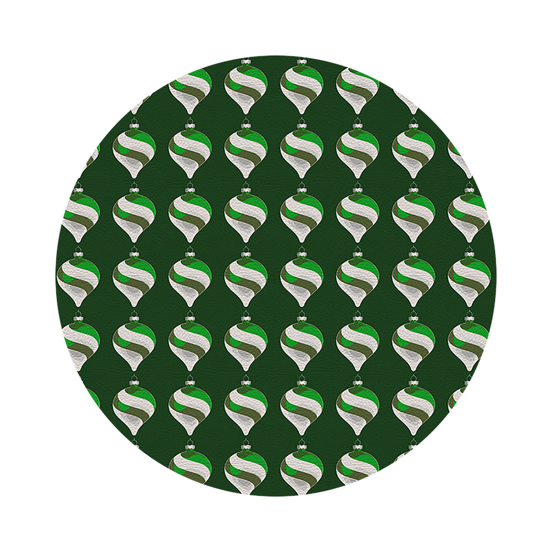 Xmas Ornament Green 16&quot; Round Pebble Placemat Set of 4 - nicolettemayer.com