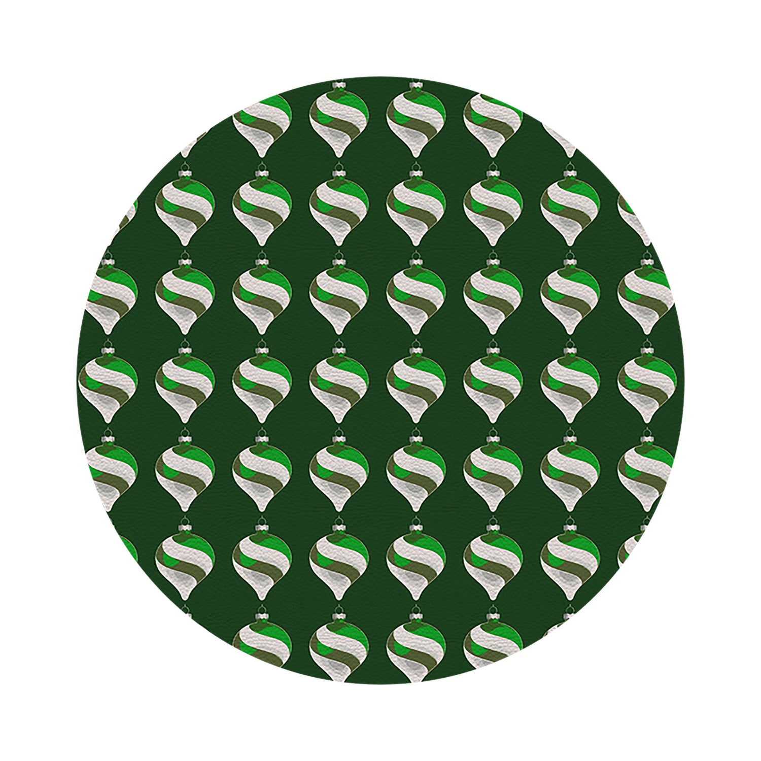 Xmas Ornament Green 16&quot; Round Pebble Placemats, Set of 4 - nicolettemayer.com
