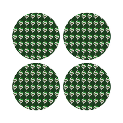 Xmas Ornament Green 16&quot; Round Pebble Placemats, Set of 4 - nicolettemayer.com
