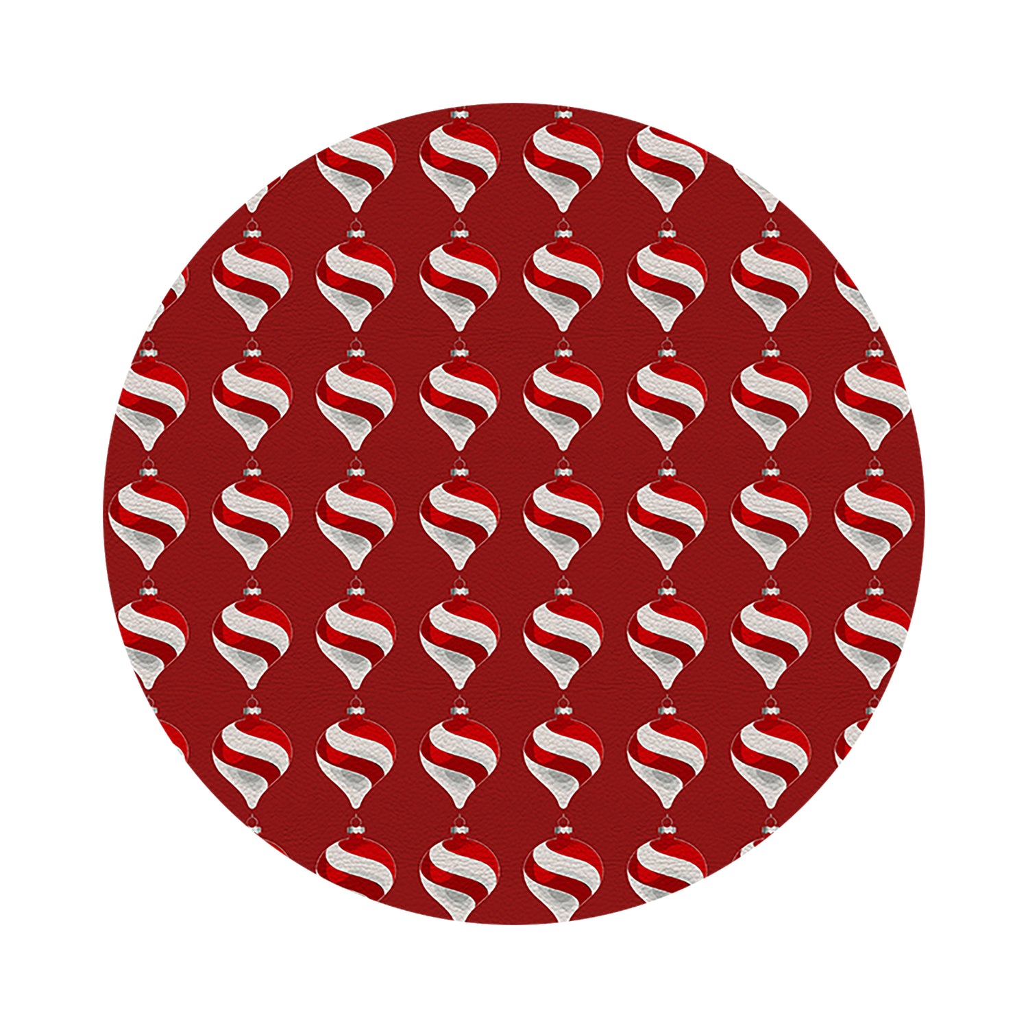 Xmas Ornament Red 16&quot; Round Pebble Placemats, Set of 4 - nicolettemayer.com
