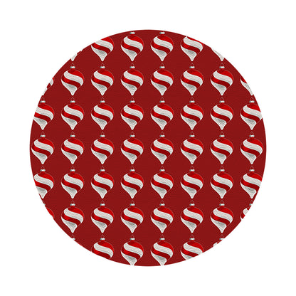 Xmas Ornament Red 16&quot; Round Pebble Placemats, Set of 4 - nicolettemayer.com
