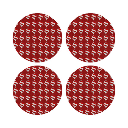 Xmas Ornament Red 16&quot; Round Pebble Placemats, Set of 4 - nicolettemayer.com
