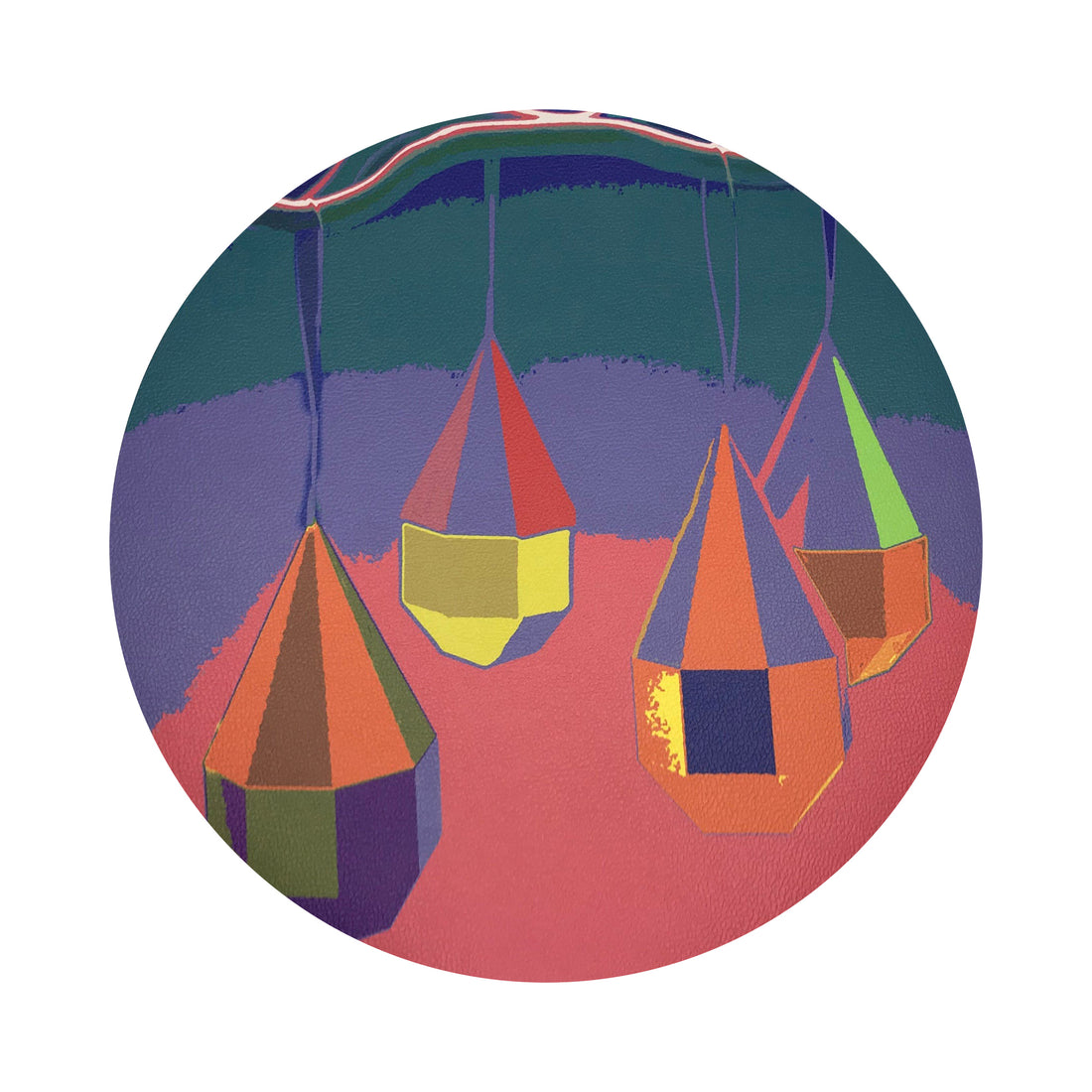 Xmas Ornaments Coral Teal 16" Round Pebble Placemats, Set of 4 - nicolettemayer.com