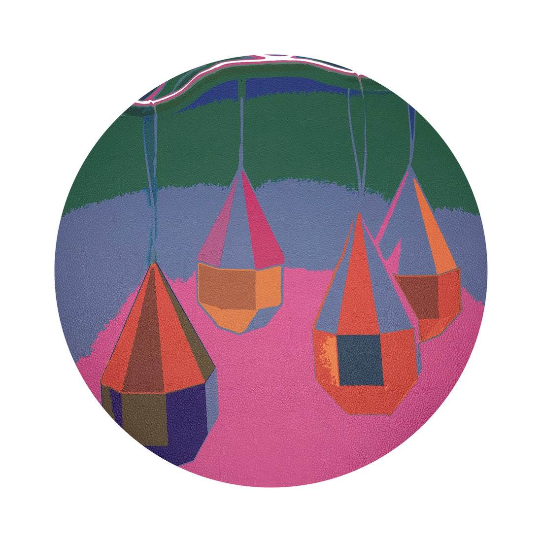 XMAS ORNAMENTS PINK NEON 16&quot; ROUND PEBBLE PLACEMAT, SET OF 4 - nicolettemayer.com