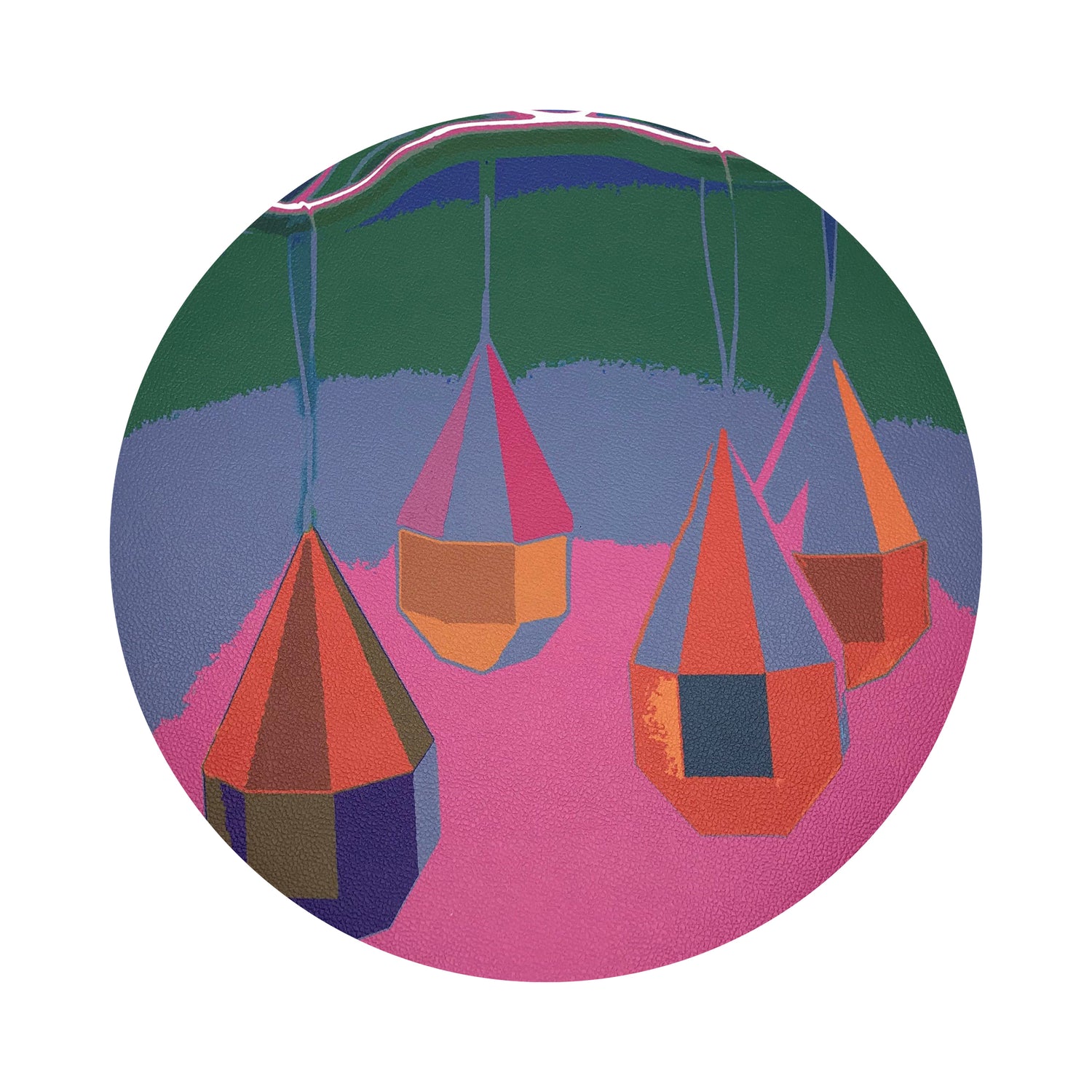 XMAS ORNAMENTS PINK NEON 16&quot; Round Pebble Placemats, Set of 4 - nicolettemayer.com

