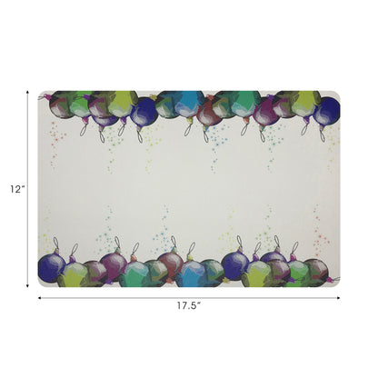 SET DE TABLE RECTANGULAIRE GALETS BLANC ORNEMENTS DE NOËL, LOT DE 4