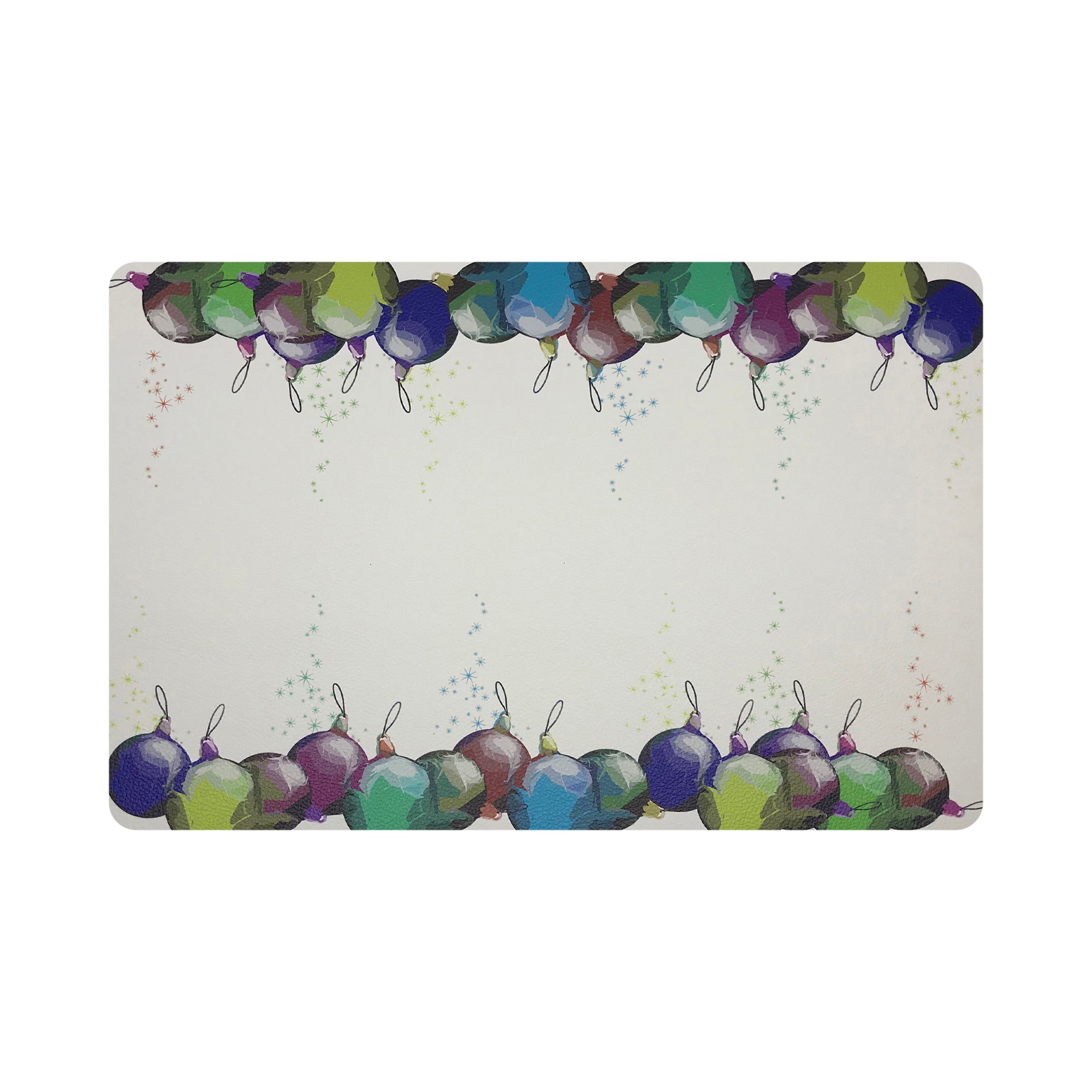 XMAS ORNAMENTS WHITE 17.5&quot; Rectangle Pebble Placemat, Set Of 4 - nicolettemayer.com
