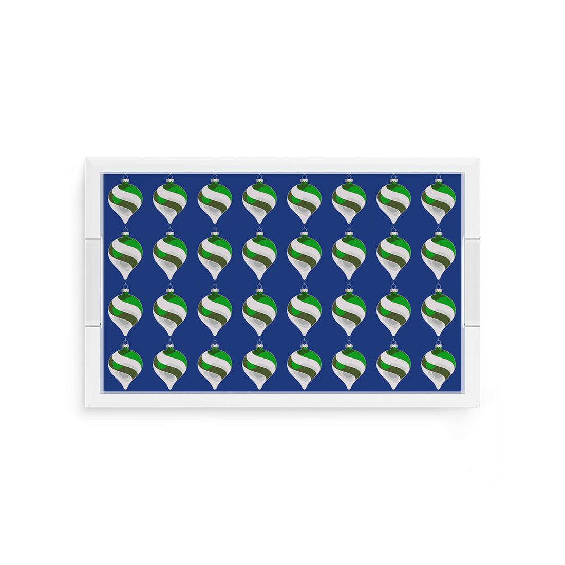 Xmas Ornaments Blue 12.5X7.75 Acrylic Tray - nicolettemayer.com
