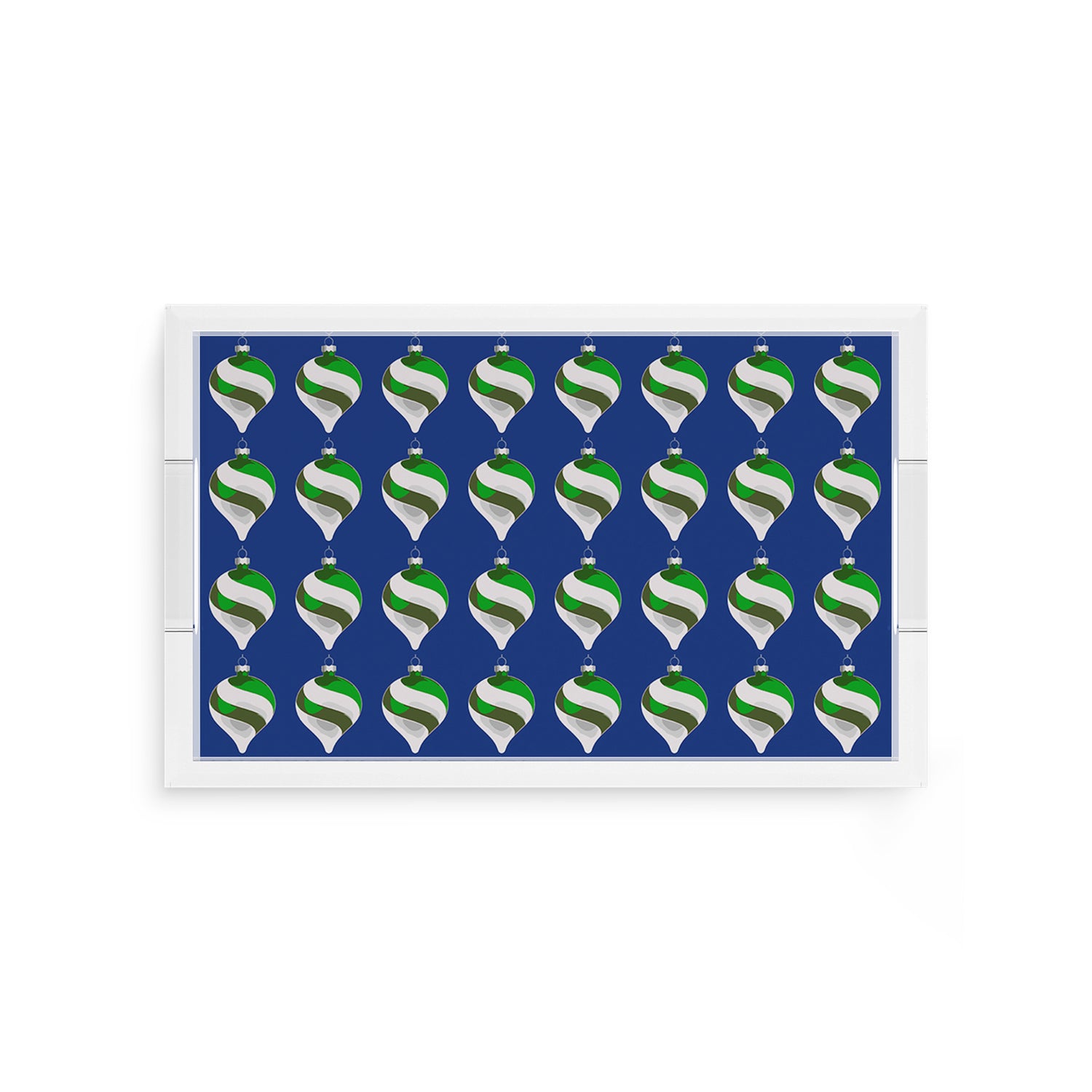 Xmas Ornaments Blue 12.5X7.75 Acrylic Tray - nicolettemayer.com
