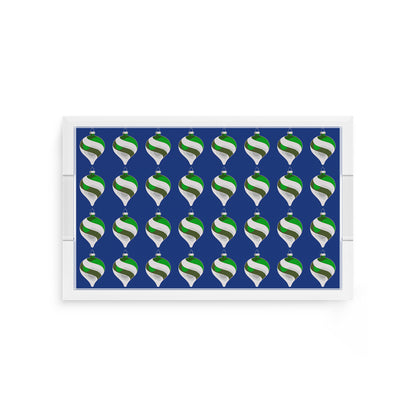 Xmas Ornaments Blue 12.5X7.75 Acrylic Tray - nicolettemayer.com
