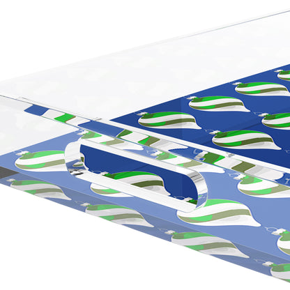 Xmas Ornaments Blue 12.5X7.75 Acrylic Tray - nicolettemayer.com
