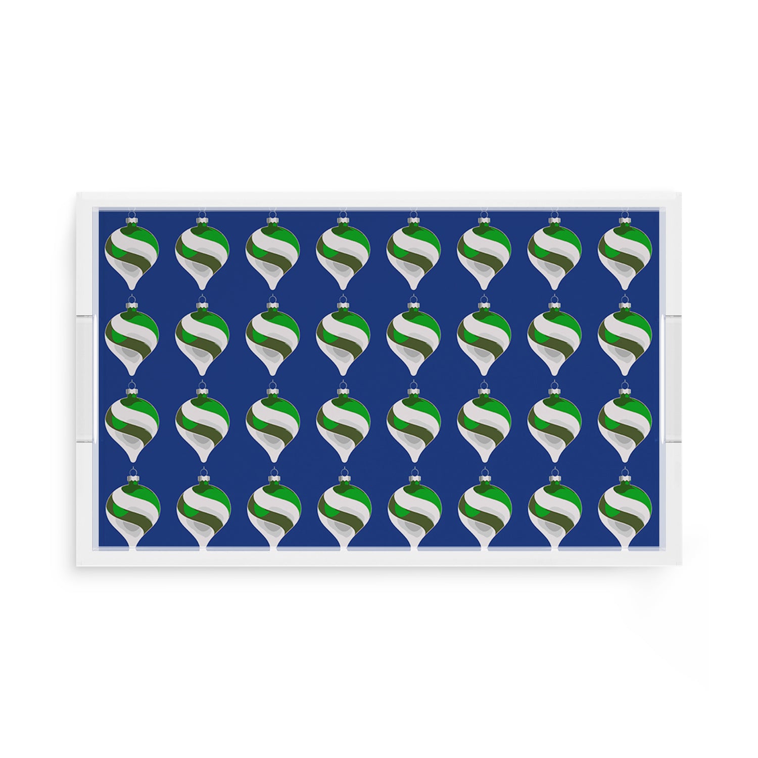 Xmas Ornaments Blue 17X10.5 Acrylic Tray - nicolettemayer.com
