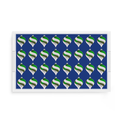 Xmas Ornaments Blue 17X10.5 Acrylic Tray - nicolettemayer.com
