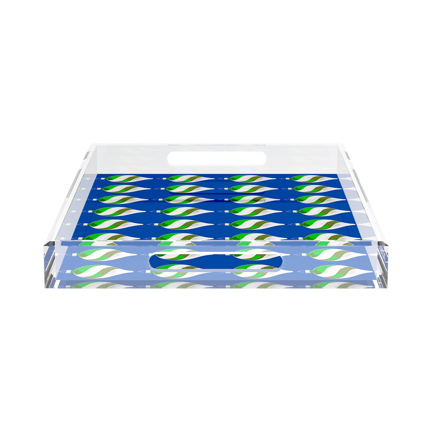 Xmas Ornaments Blue 22.5X14.5 Acrylic Tray - nicolettemayer.com
