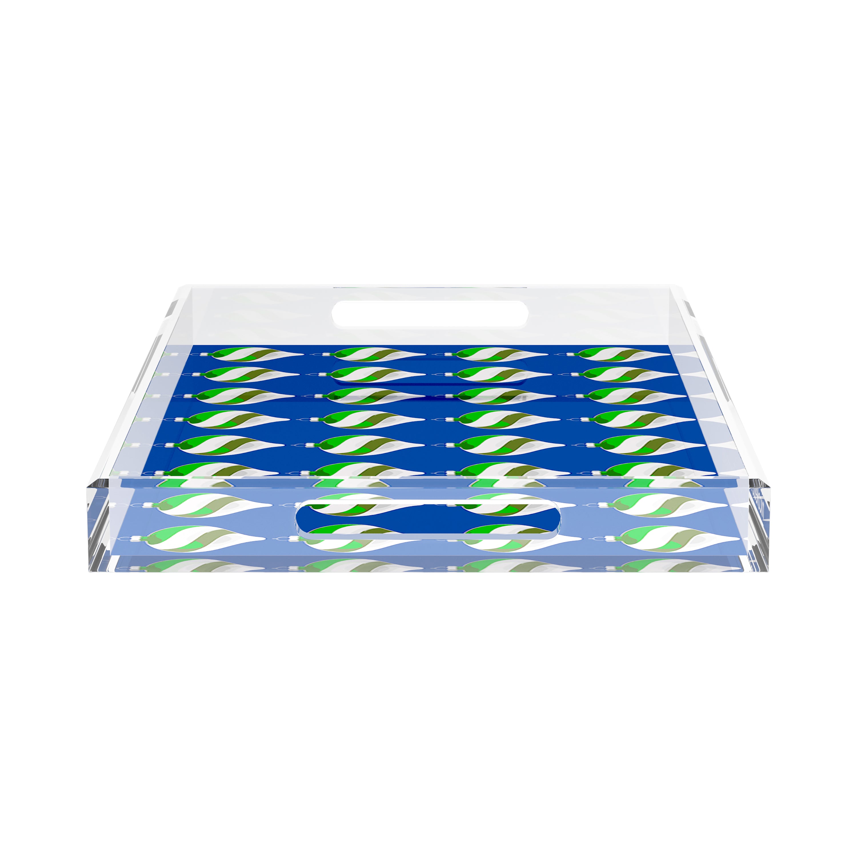 Xmas Ornaments Blue 22.5X14.5 Acrylic Tray - nicolettemayer.com
