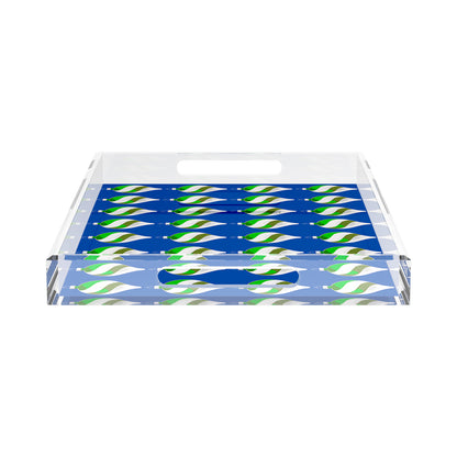 Xmas Ornaments Blue 22.5X14.5 Acrylic Tray - nicolettemayer.com
