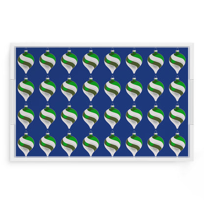 Xmas Ornaments Blue 22.5X14.5 Acrylic Tray - nicolettemayer.com
