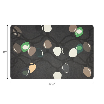 SET DE TABLE RECTANGLE GALETS DE NOËL DEEP GREENS 17,5, LOT DE 4
