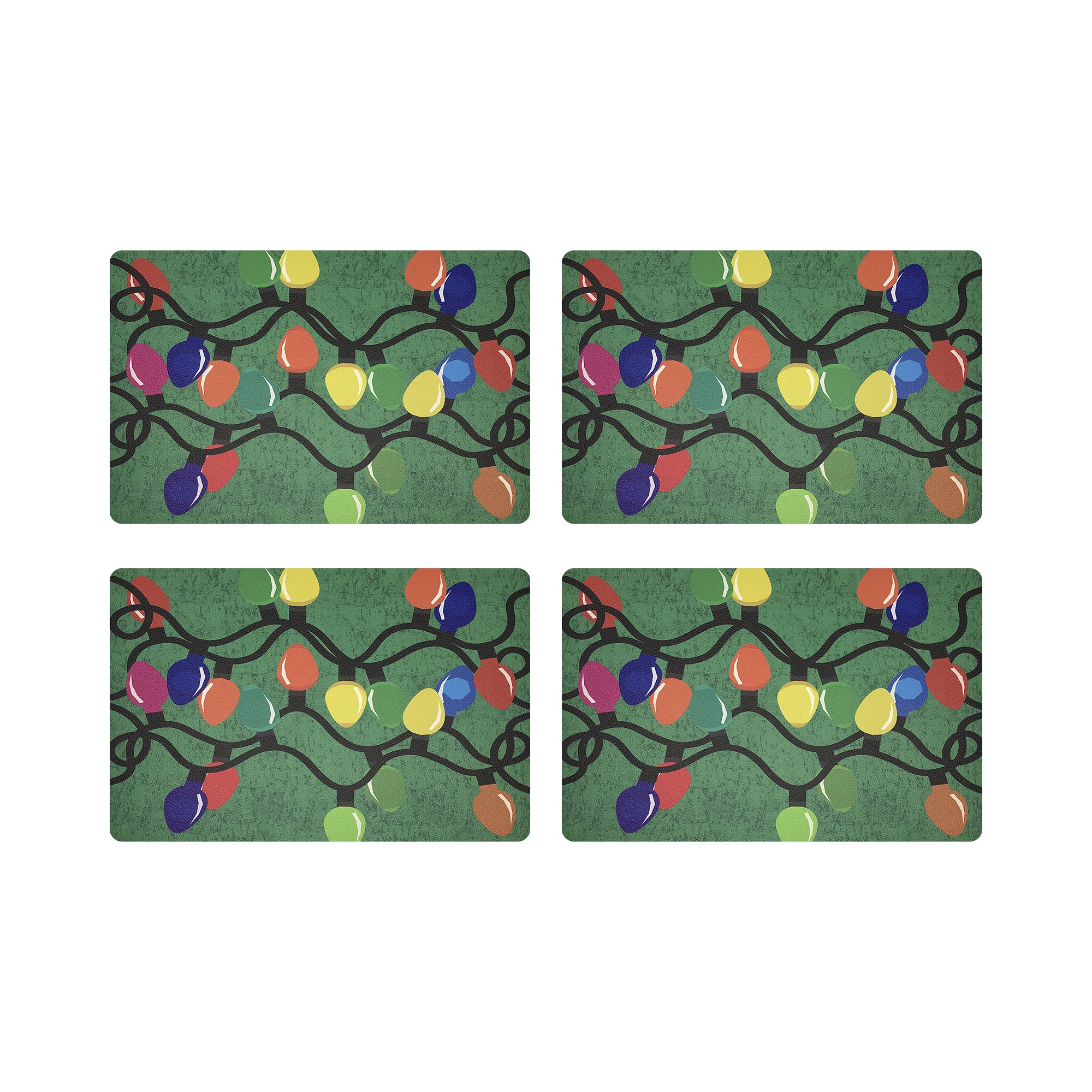 XMAS TANGLE GREEN 17.5&quot; Rectangle Pebble Placemat, Set Of 4 - nicolettemayer.com
