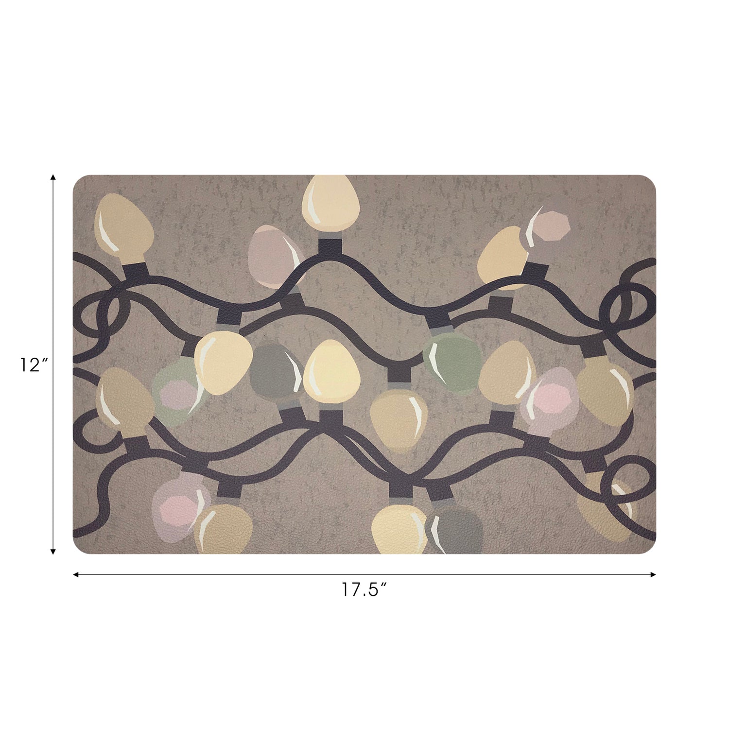 SET DE TABLE RECTANGLE NEUTRE 17,5 XMAS TANGLE, LOT DE 4