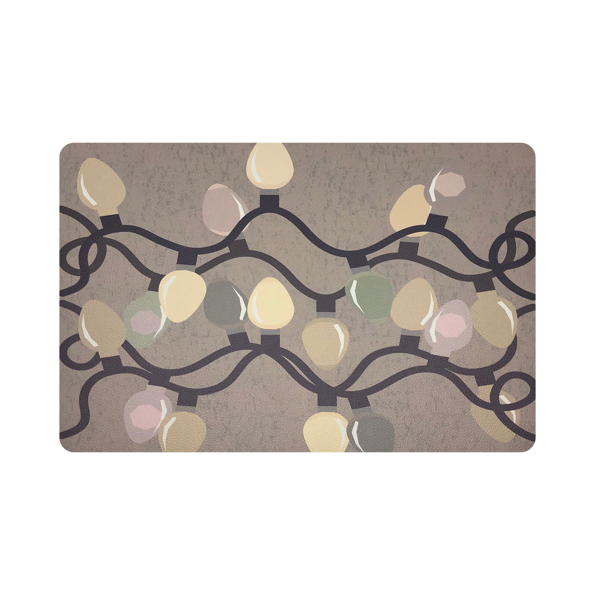 XMAS TANGLE NEUTRAL 17.5&quot; Rectangle Pebble Placemat, Set Of 4 - nicolettemayer.com
