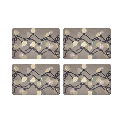 XMAS TANGLE NEUTRAL 17.5&quot; Rectangle Pebble Placemat, Set Of 4 - nicolettemayer.com

