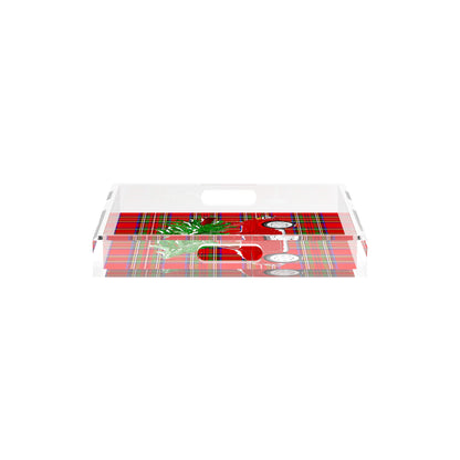Xmas Tree Plaid 12X12 Acrylic Tray - nicolettemayer.com