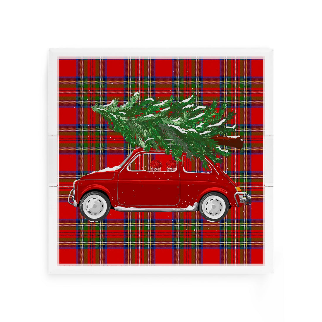 Xmas Tree Plaid 12X12 Acrylic Tray - nicolettemayer.com