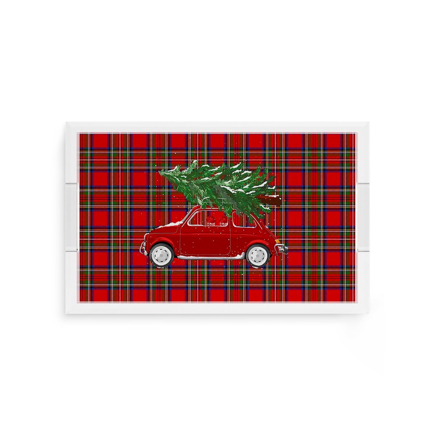 Xmas Tree Plaid 12.5X7.75 Acrylic Tray - nicolettemayer.com
