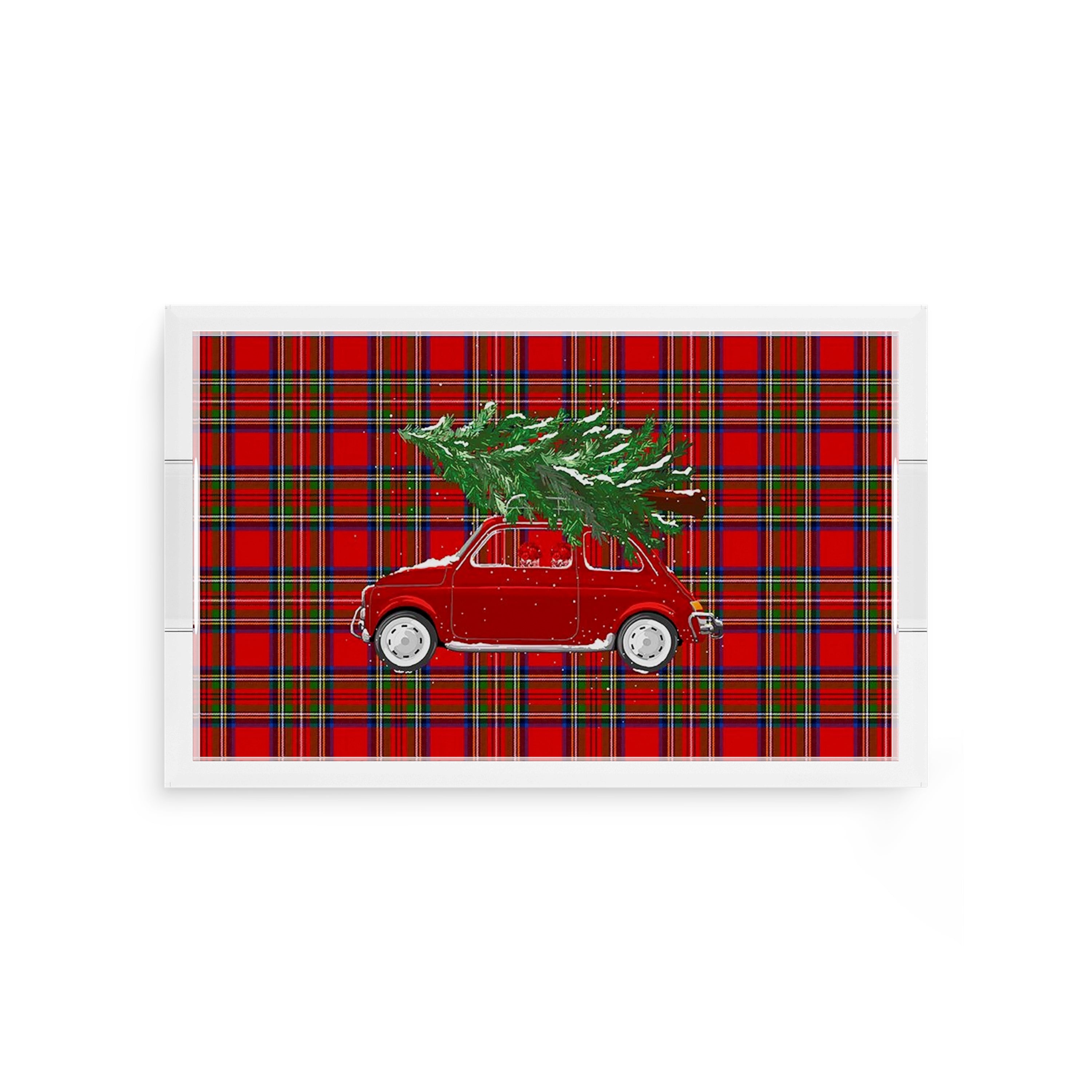Xmas Tree Plaid 12.5X7.75 Acrylic Tray - nicolettemayer.com
