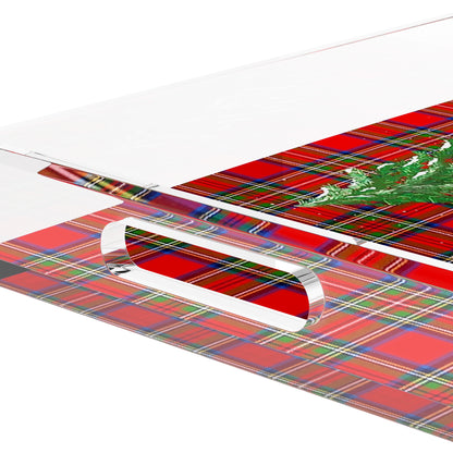 Xmas Tree Plaid 12.5X7.75 Acrylic Tray - nicolettemayer.com
