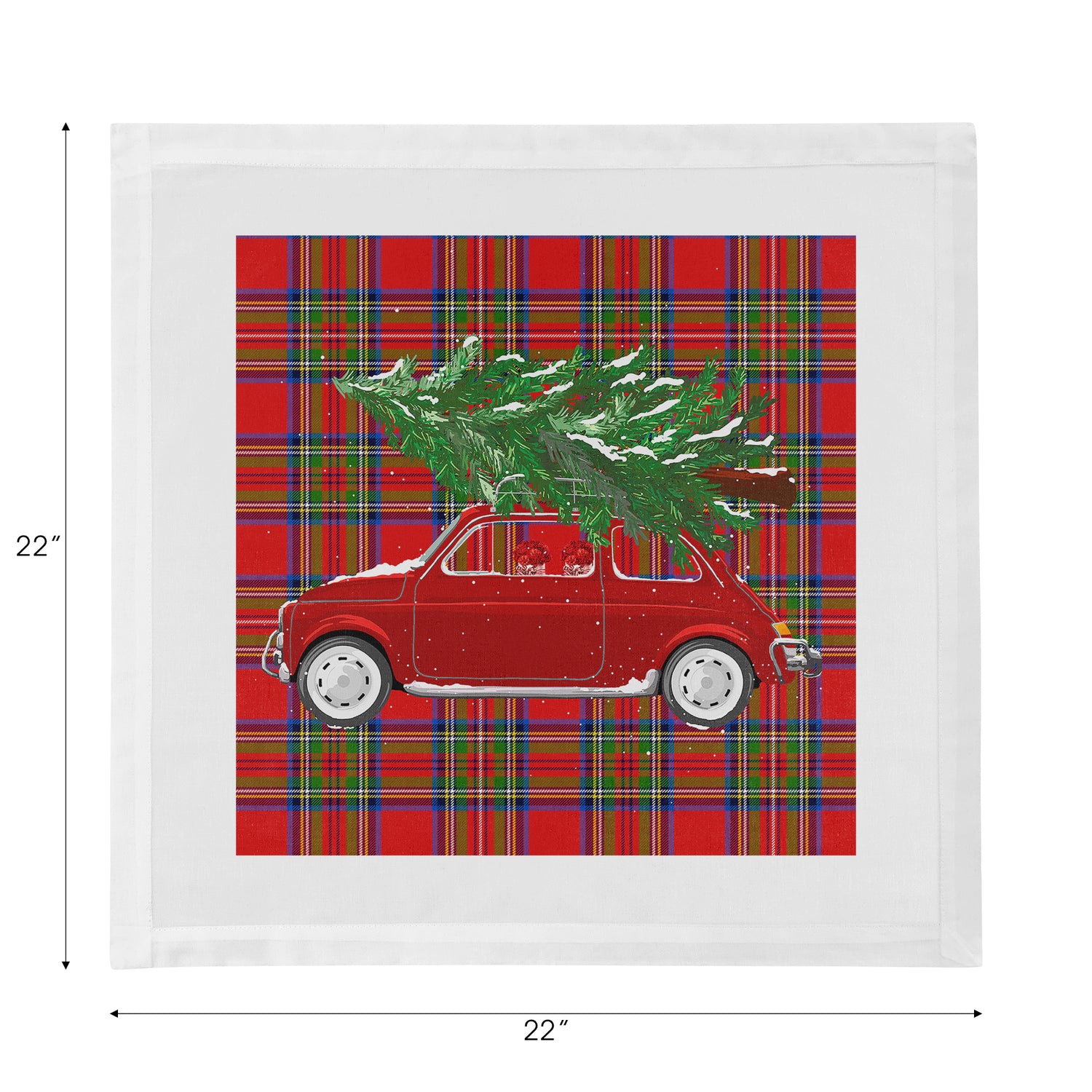 Xmas Tree Plaid Cotton Sateen Dinner Napkins