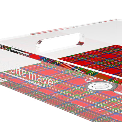 Xmas Tree Plaid 17X10.5 Acrylic Tray - nicolettemayer.com

