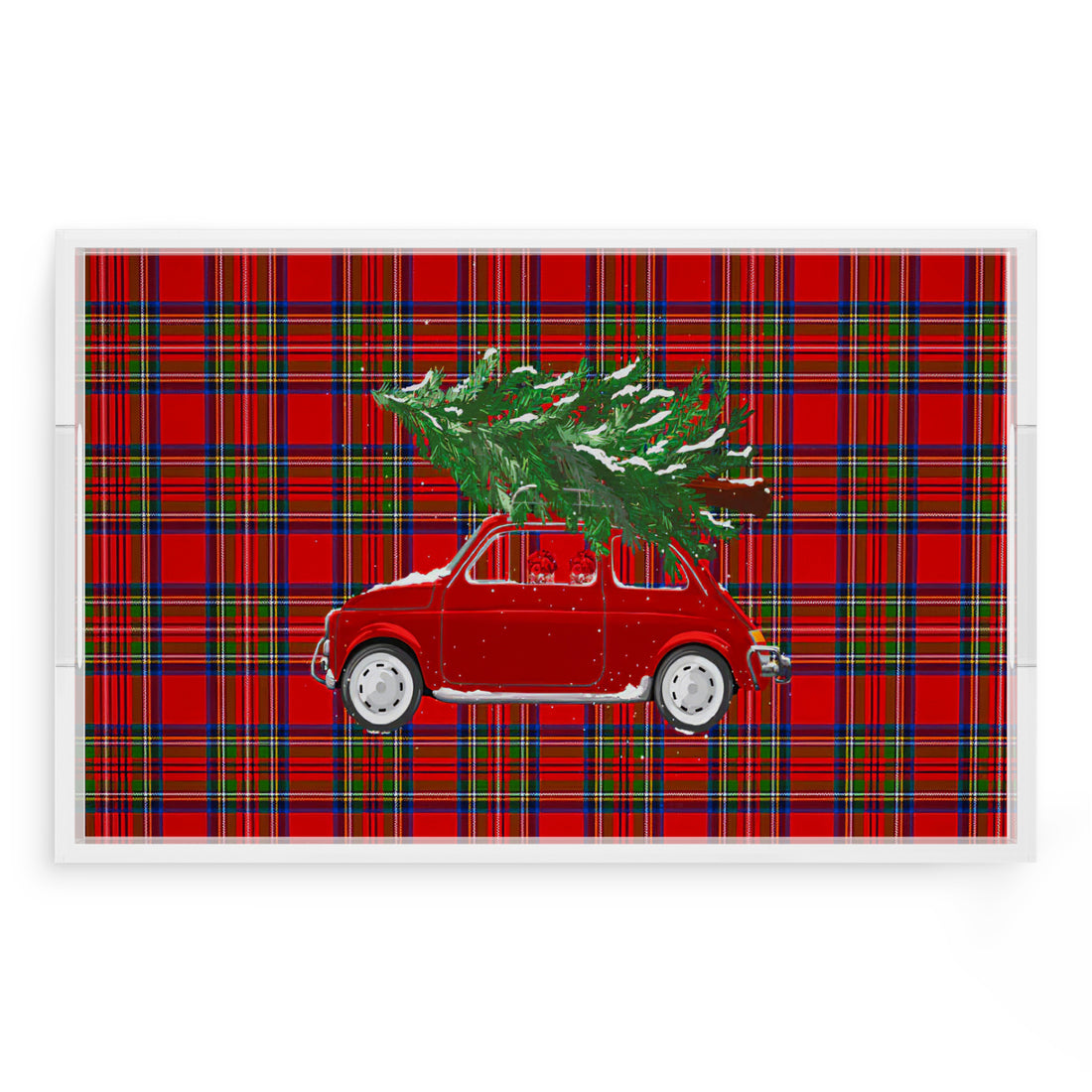 Xmas Tree Plaid 17X10.5 Acrylic Tray - nicolettemayer.com
