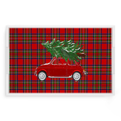 Xmas Tree Plaid 17X10.5 Acrylic Tray - nicolettemayer.com
