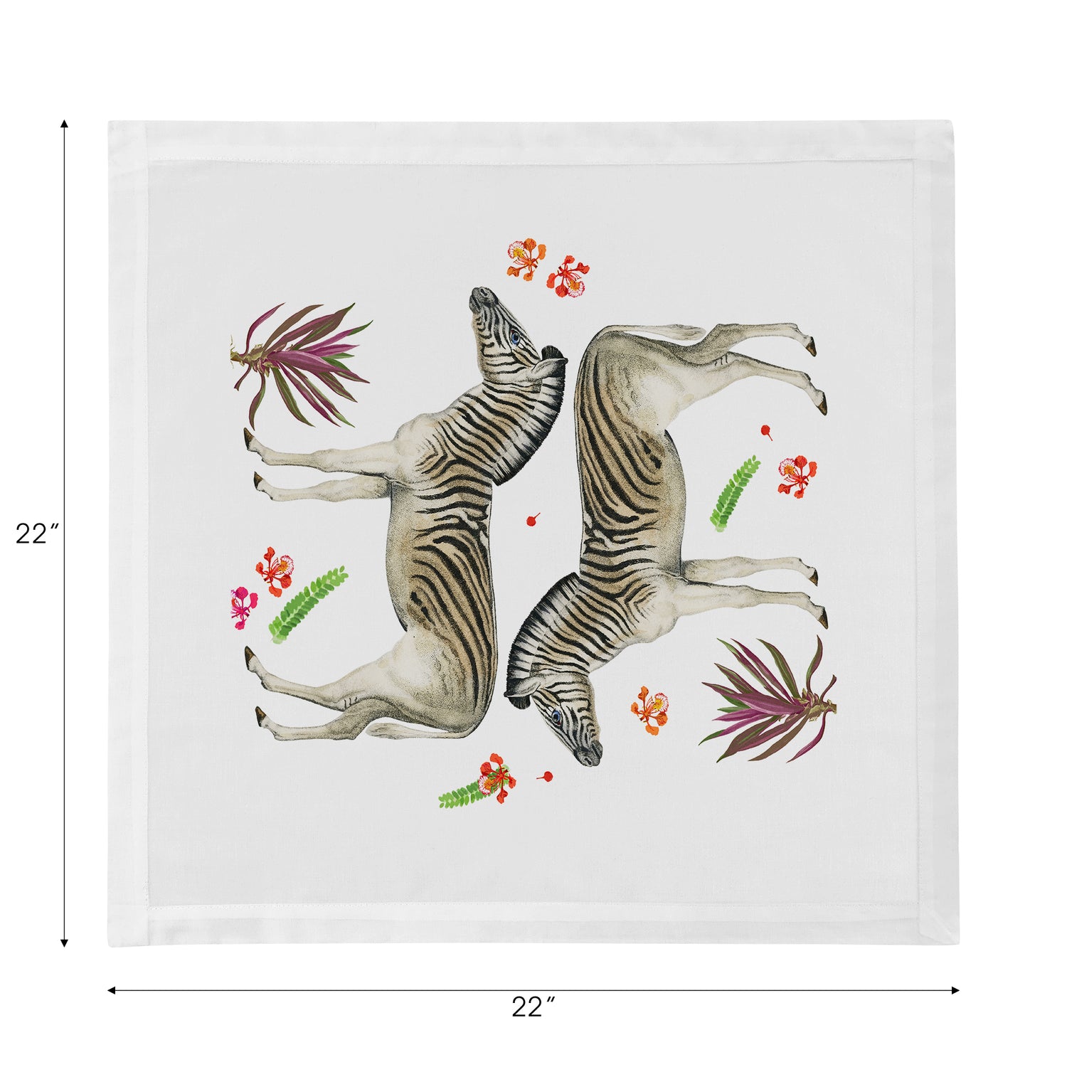 Zebra Seeing Double White Cotton Sateen Dinner Napkins - nicolettemayer.com