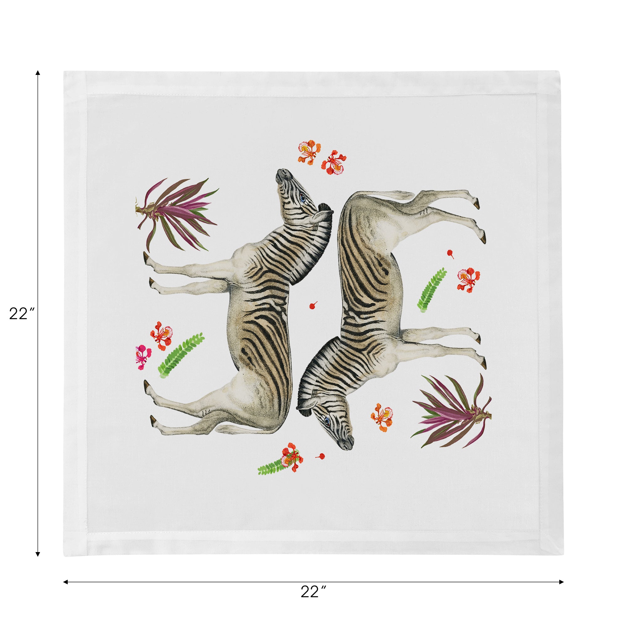 Zebra Seeing Double White Cotton Sateen Dinner Napkins - nicolettemayer.com