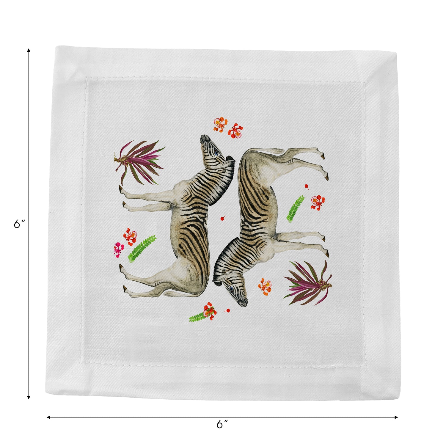 Zebra Seeing Double Cotton Sateen Cocktail Napkins - nicolettemayer.com