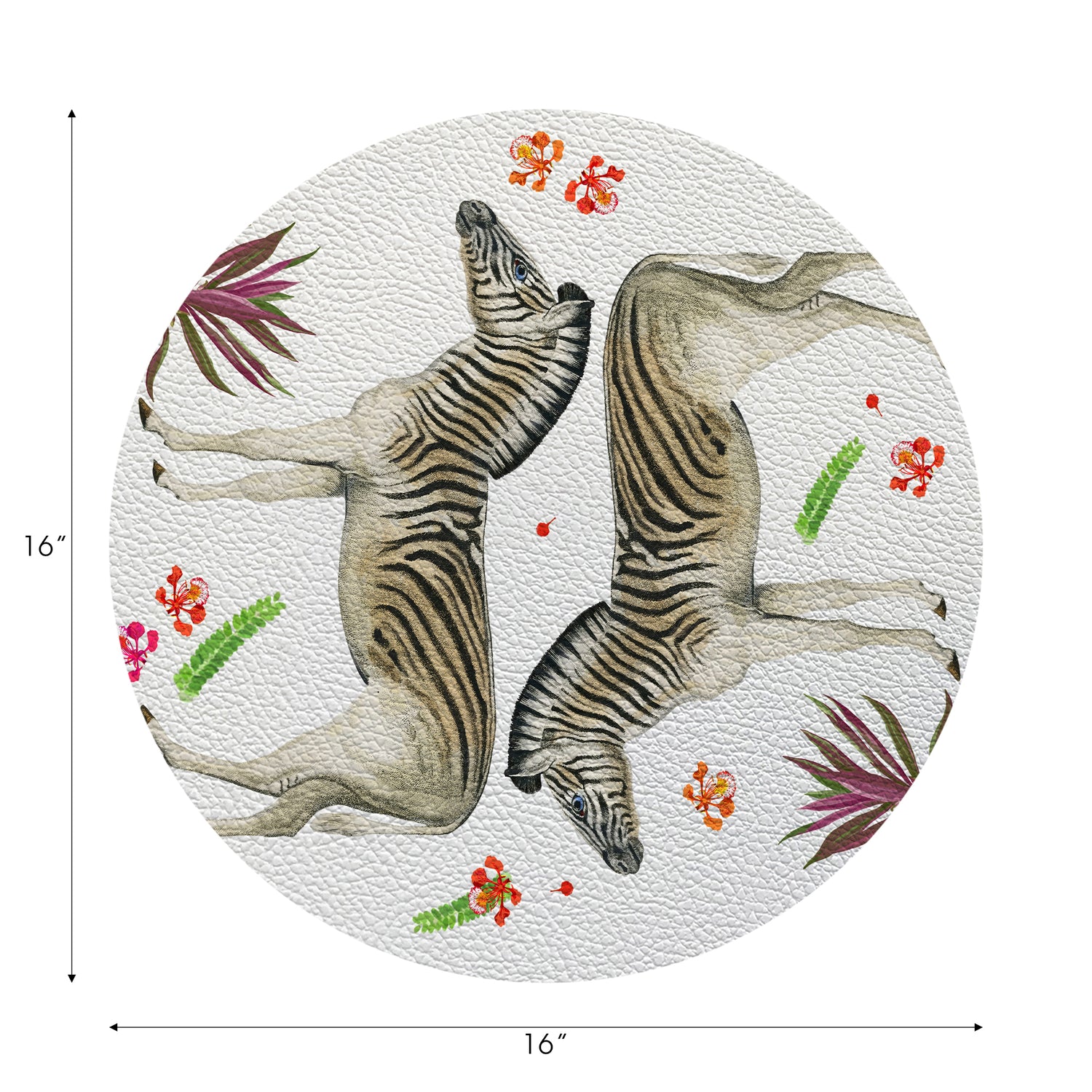 Zebra Seeing White 16" Round Pebble Placemats - nicolettemayer.com