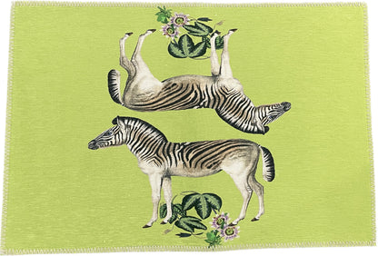 Zebra Seeing Double Tang Microfiber Rectangle Washable Rug